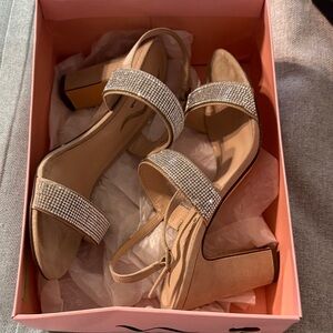 Nina Tan Heels with Silver Accents